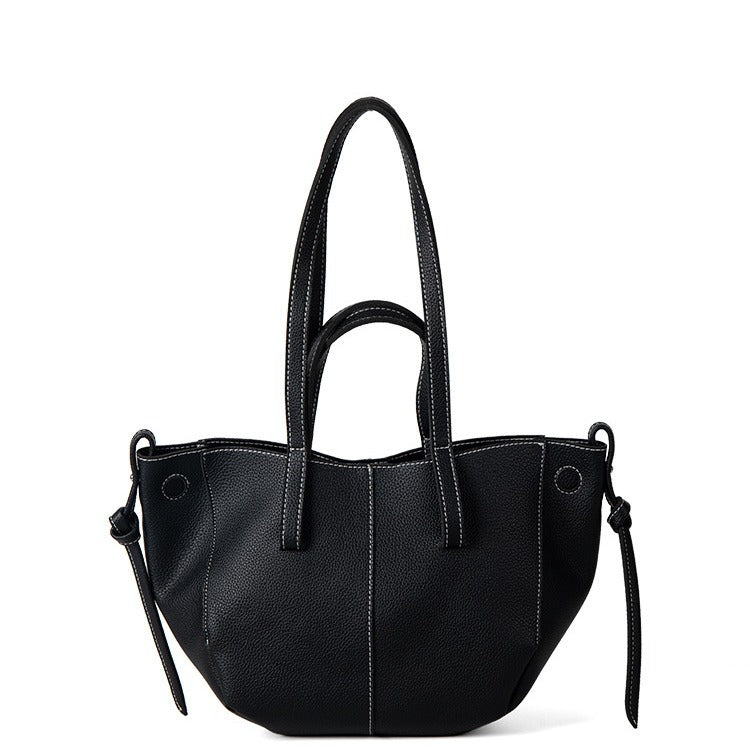 Black mini tote bag for women with compact design
