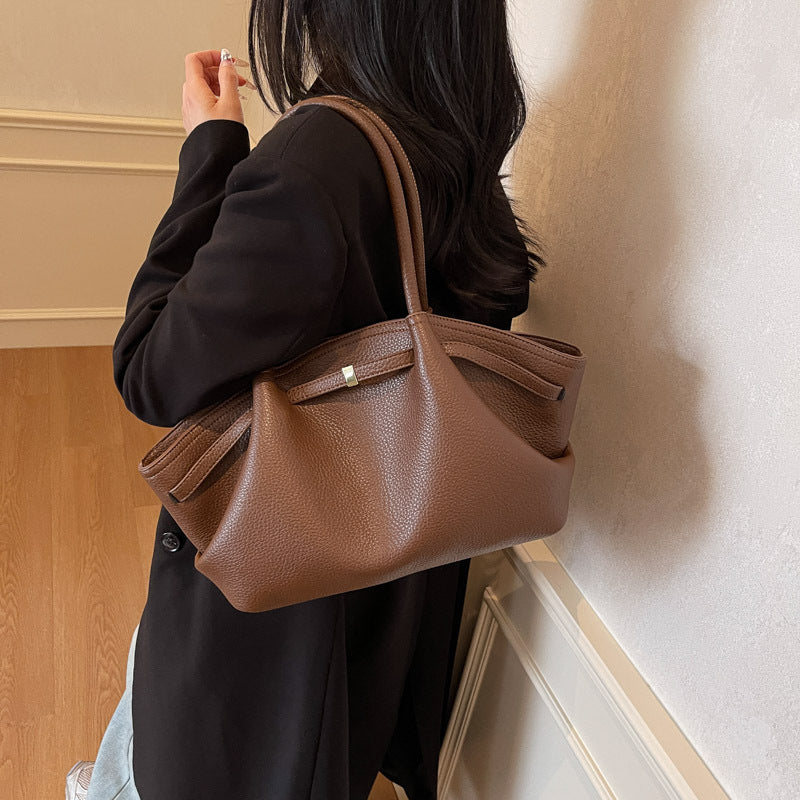 coffee structured tote bag for women with modern silhouette
