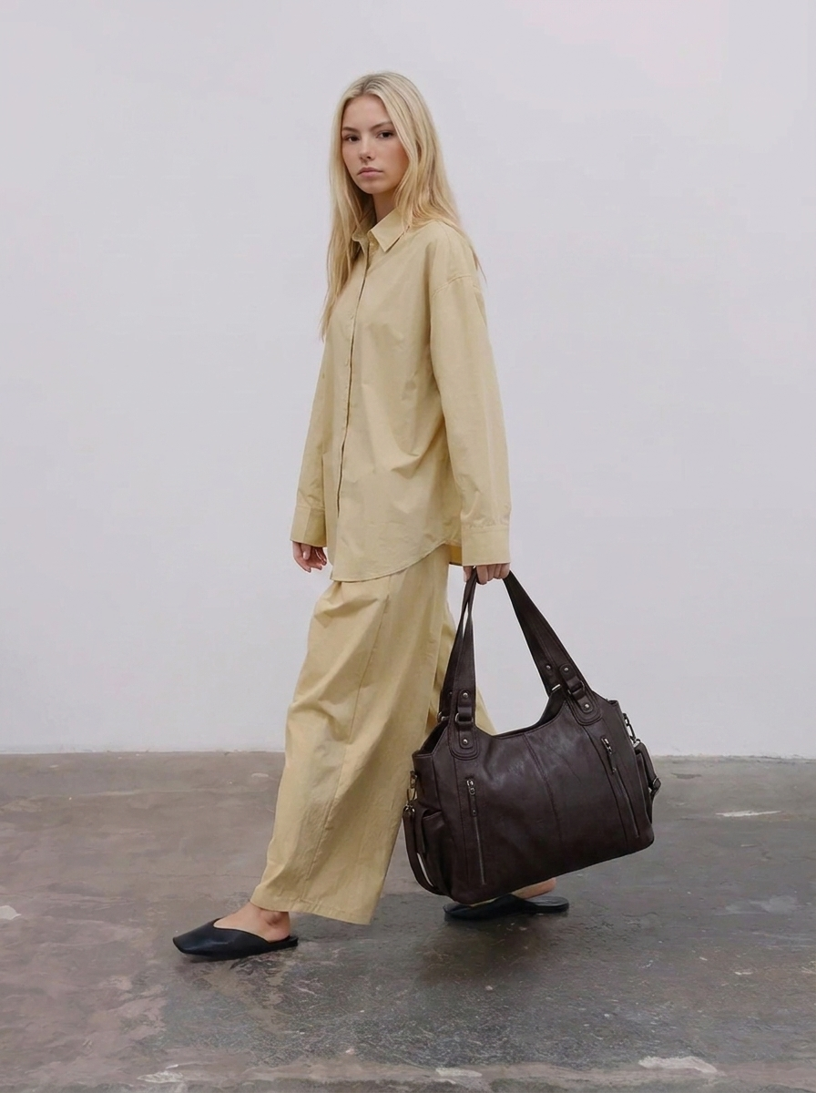 Medium Zip Shoulder Bag
