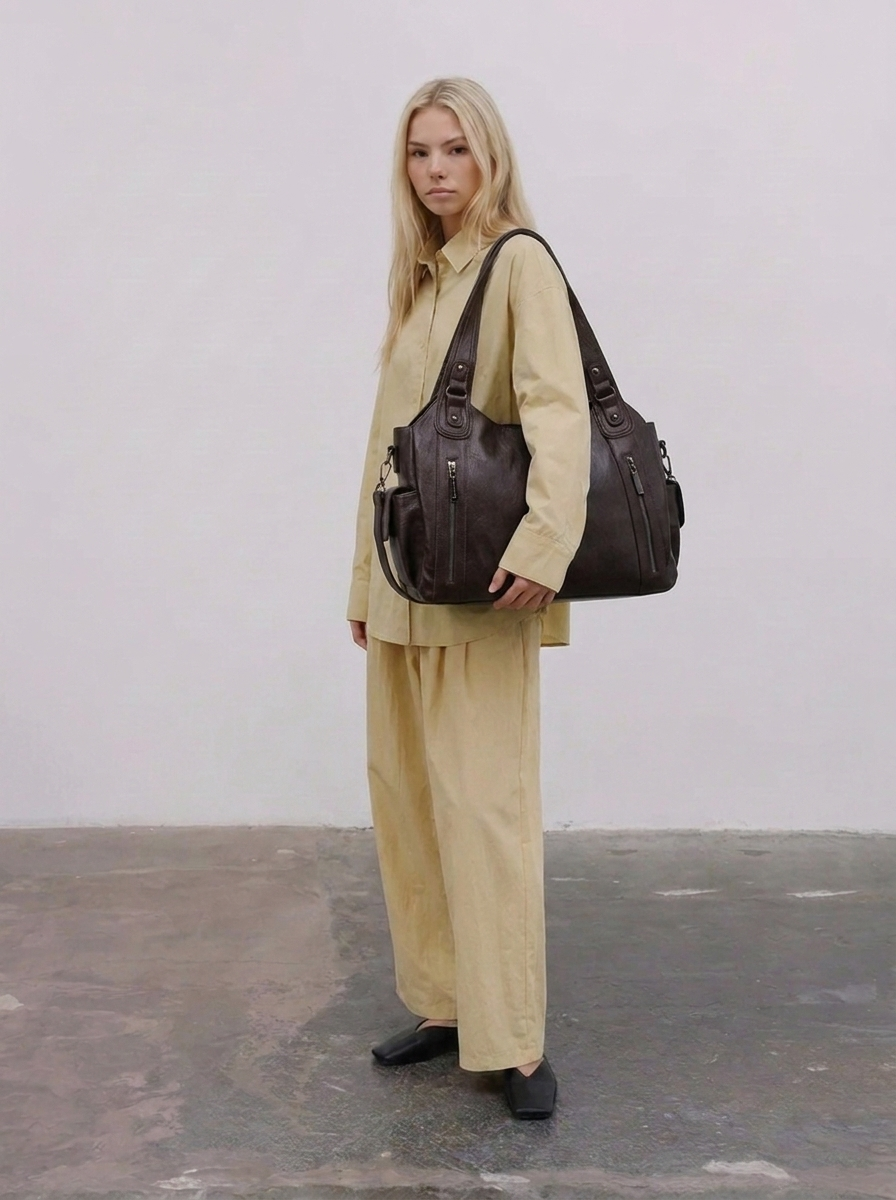 Medium Zip Shoulder Bag