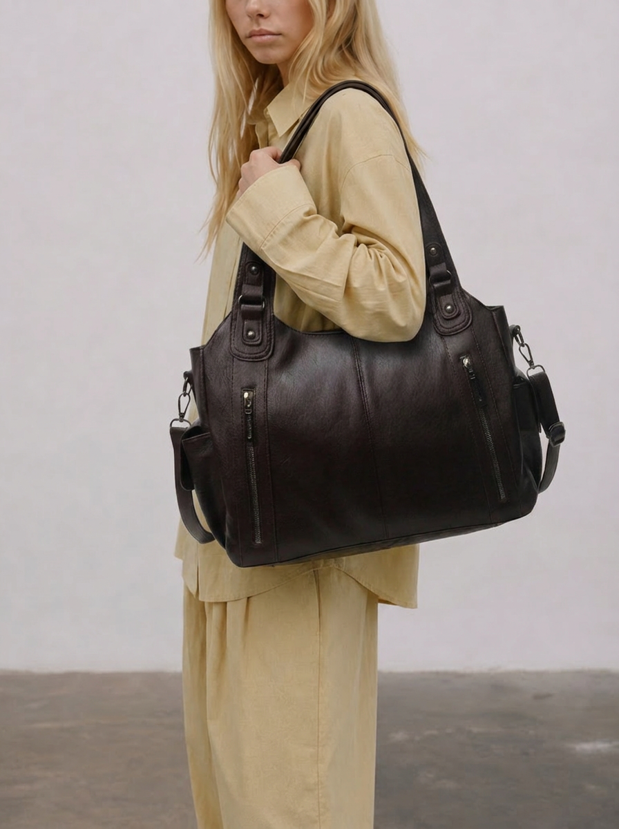Medium Zip Shoulder Bag