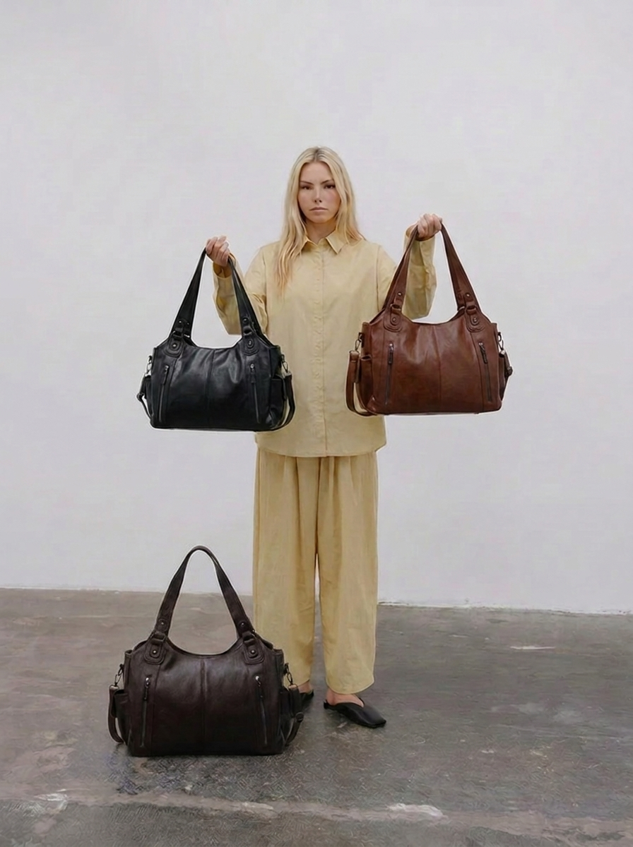 Medium Zip Shoulder Bag