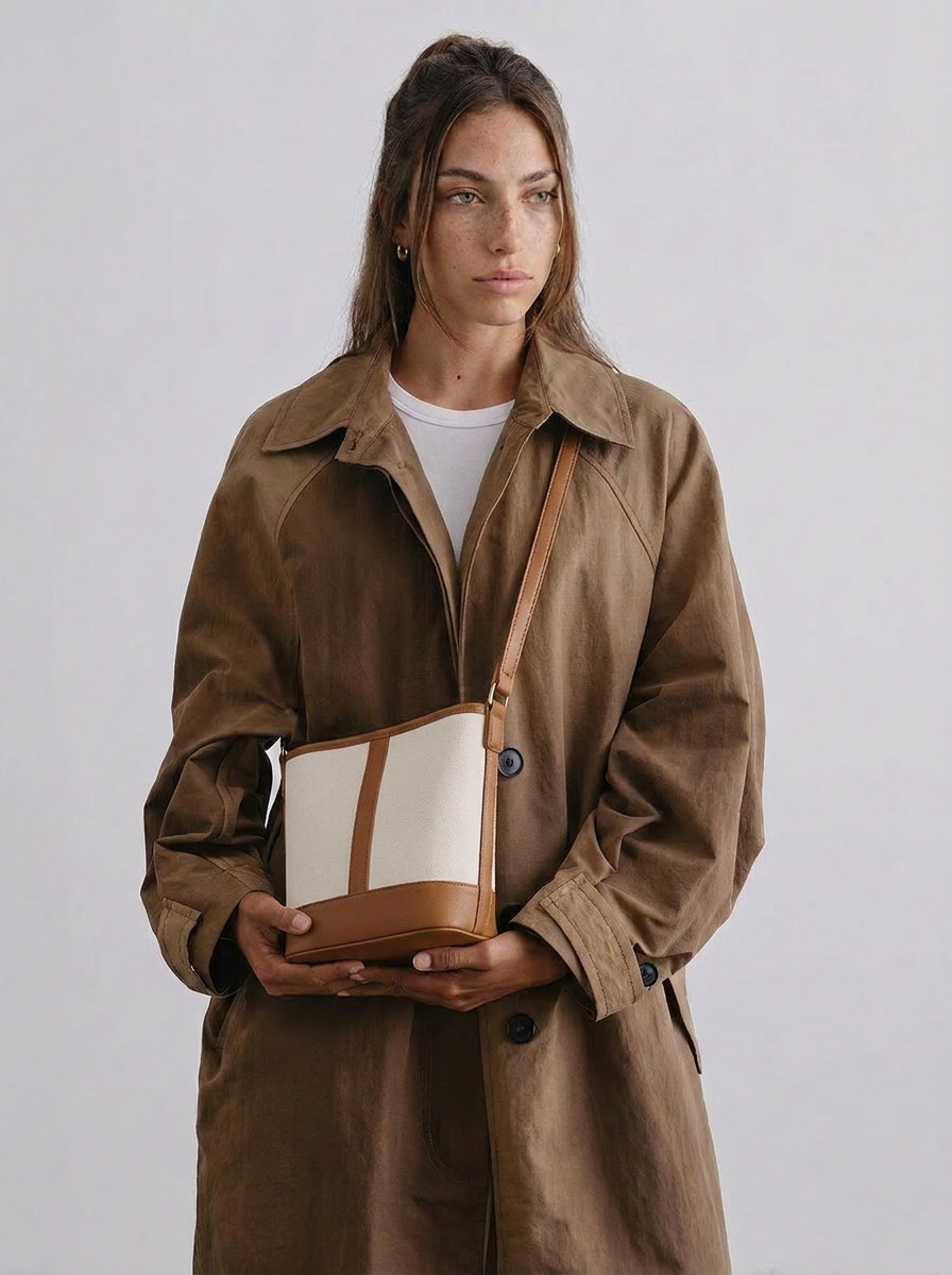 Cara Two-Tone Bucket Bag