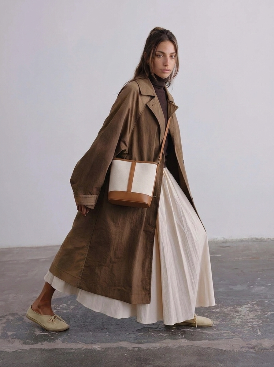 Cara Two-Tone Bucket Bag