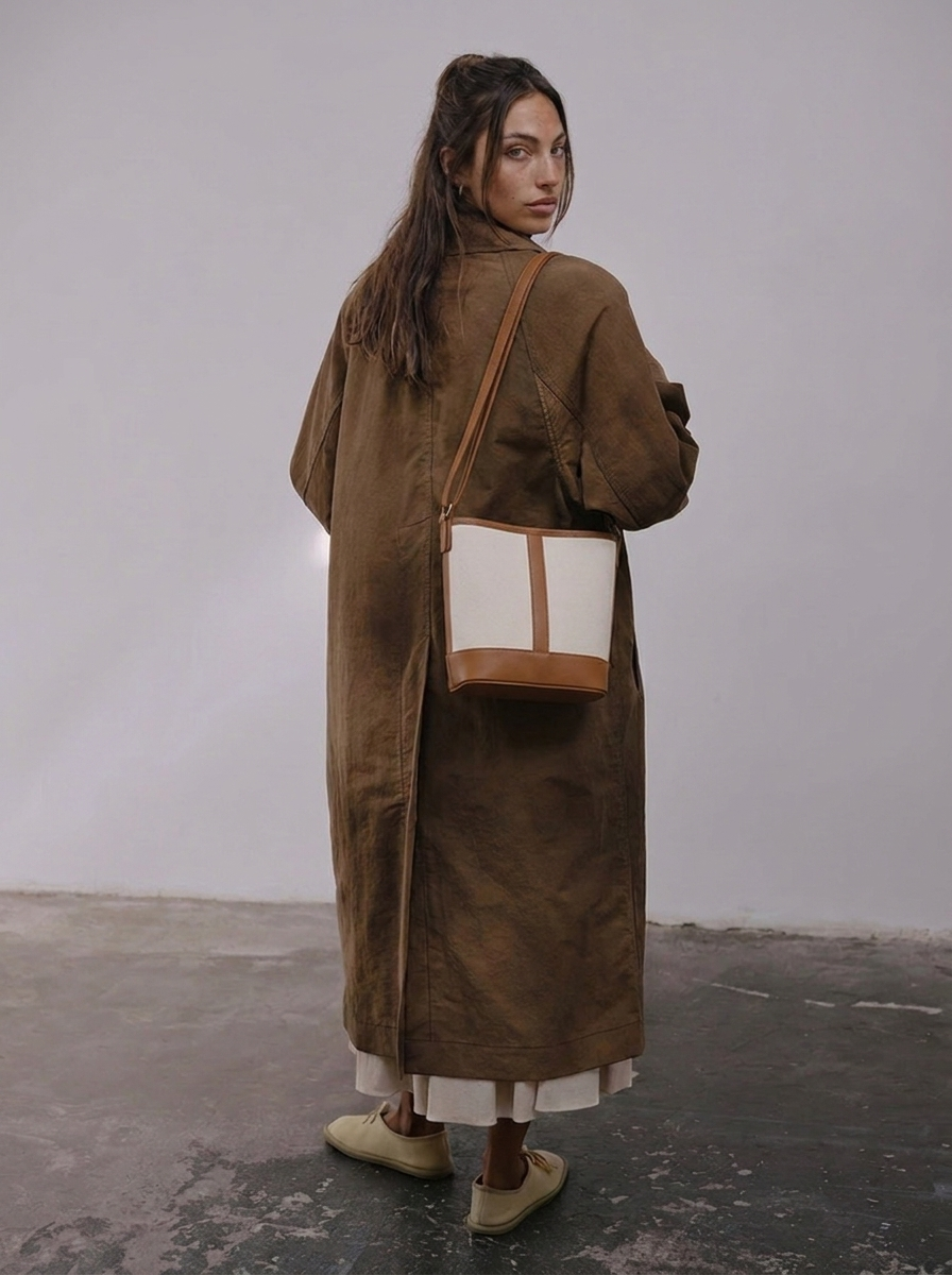 Cara Two-Tone Bucket Bag
