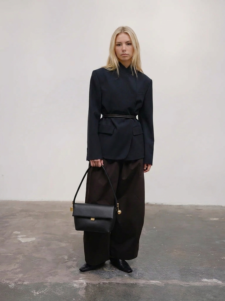 Luna Structured Flap Shoulder Bag