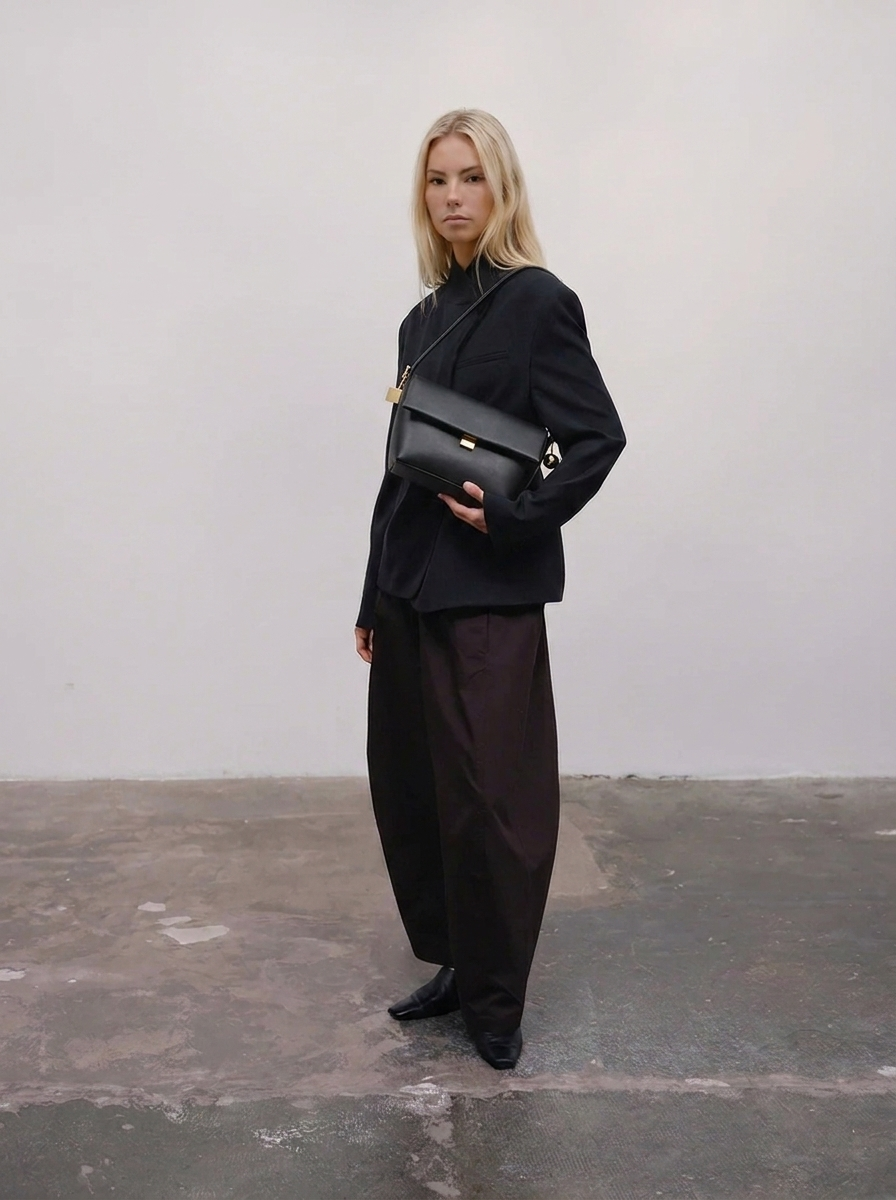 Luna Structured Flap Shoulder Bag