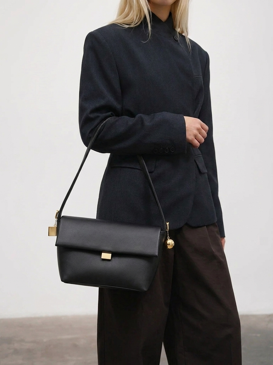 Luna Structured Flap Shoulder Bag