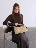 Lena Woven Straw Shoulder Bag