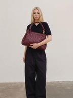 Large Mia Woven Shoulder Bag