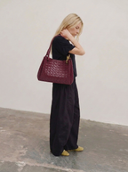 Large Mia Woven Shoulder Bag