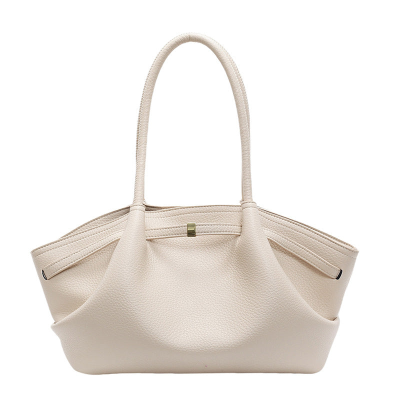 White structured tote bag for women with modern silhouette