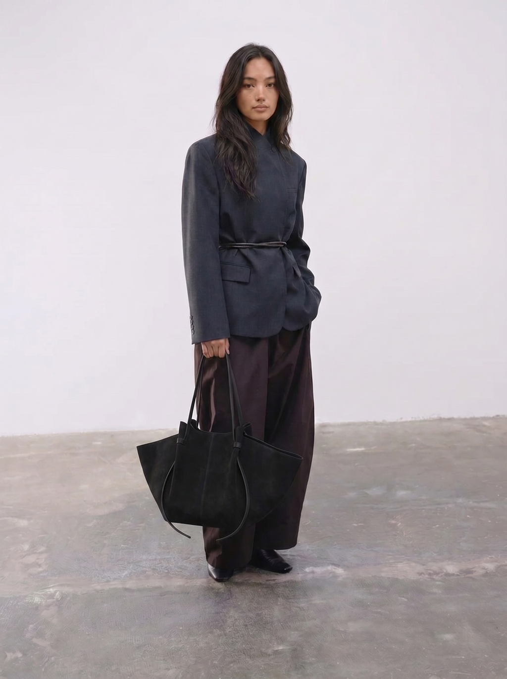 Raya Suede Knotted Tote Bag
