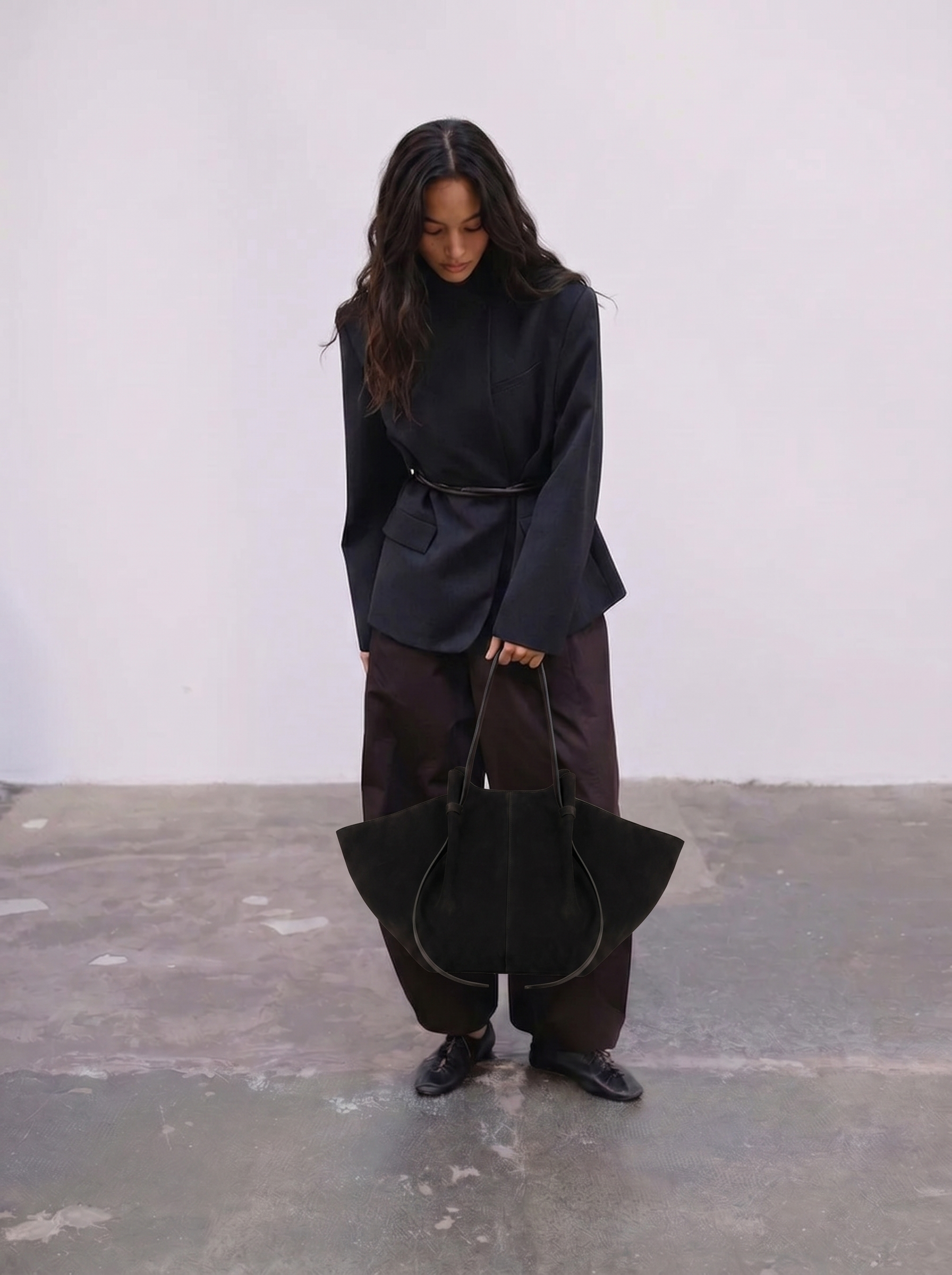 Raya Suede Knotted Tote Bag
