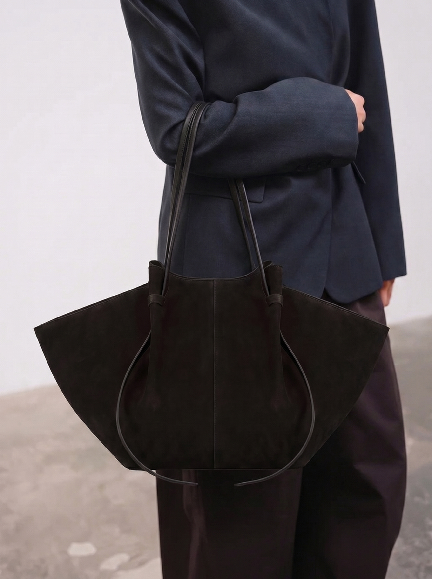 Raya Suede Knotted Tote Bag